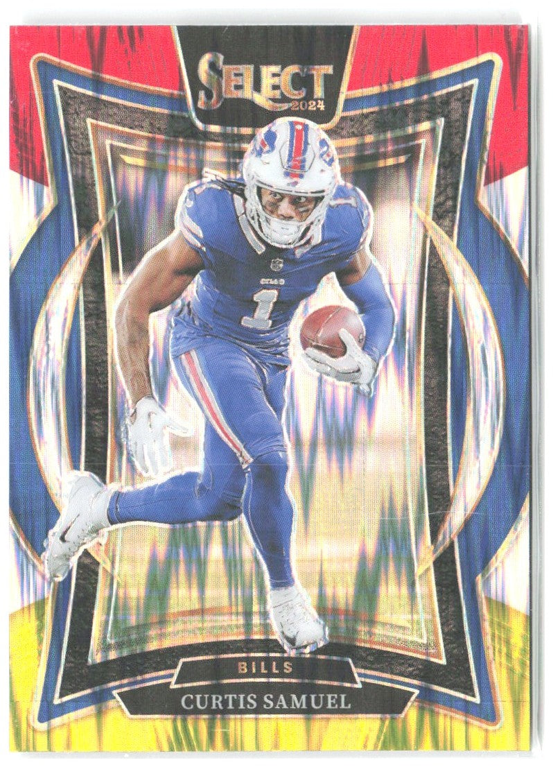 Curtis Samuel Panini Select - Red & Yellow Prizm Shock 23 2024 Buffalo Bills