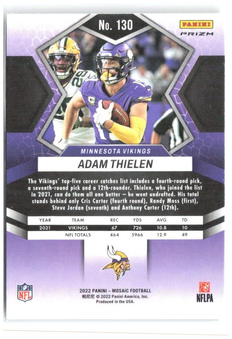 Adam Thielen Panini Mosaic - Silver 130 2022 Minnesota Vikings