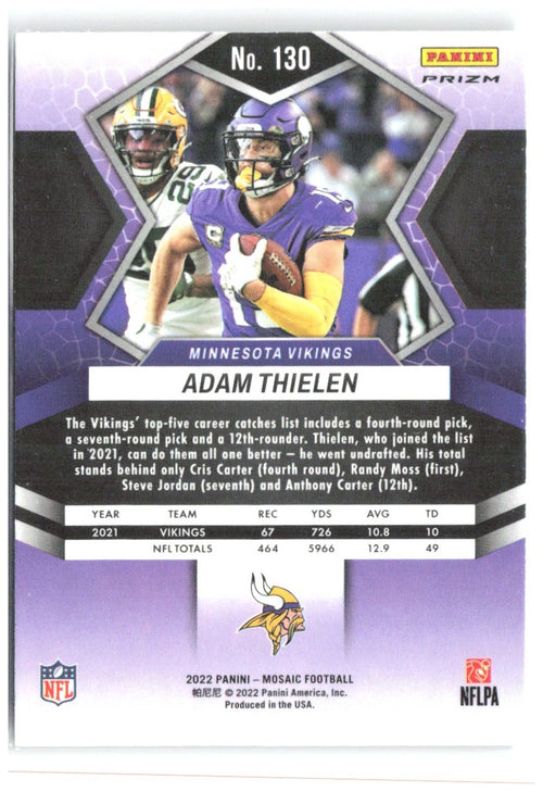Adam Thielen Panini Mosaic - Silver 130 2022 Minnesota Vikings