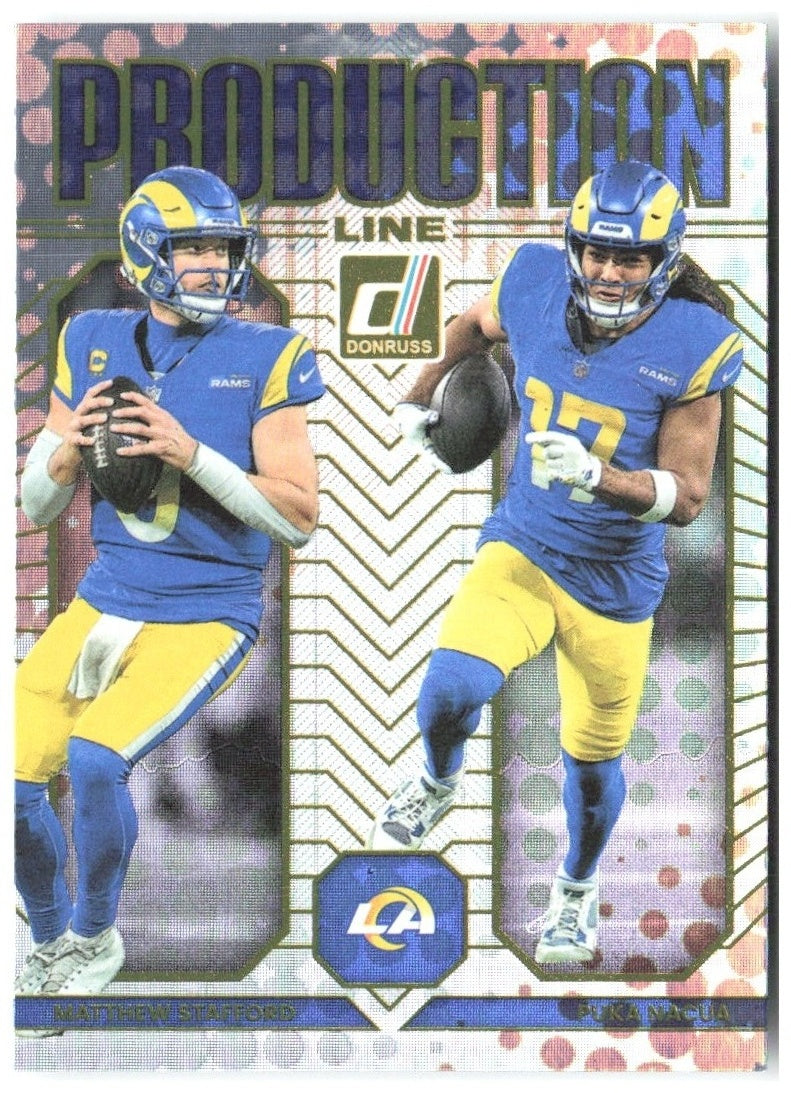 Matthew Stafford / Puka Nacua Donruss - Production Line 1 2025 Los Angeles Rams