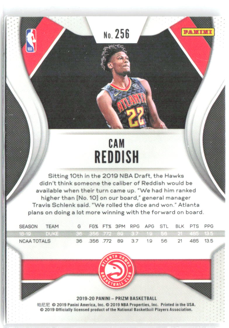 Cam Reddish Panini Prizm 256 2019-20 Atlanta Hawks RC