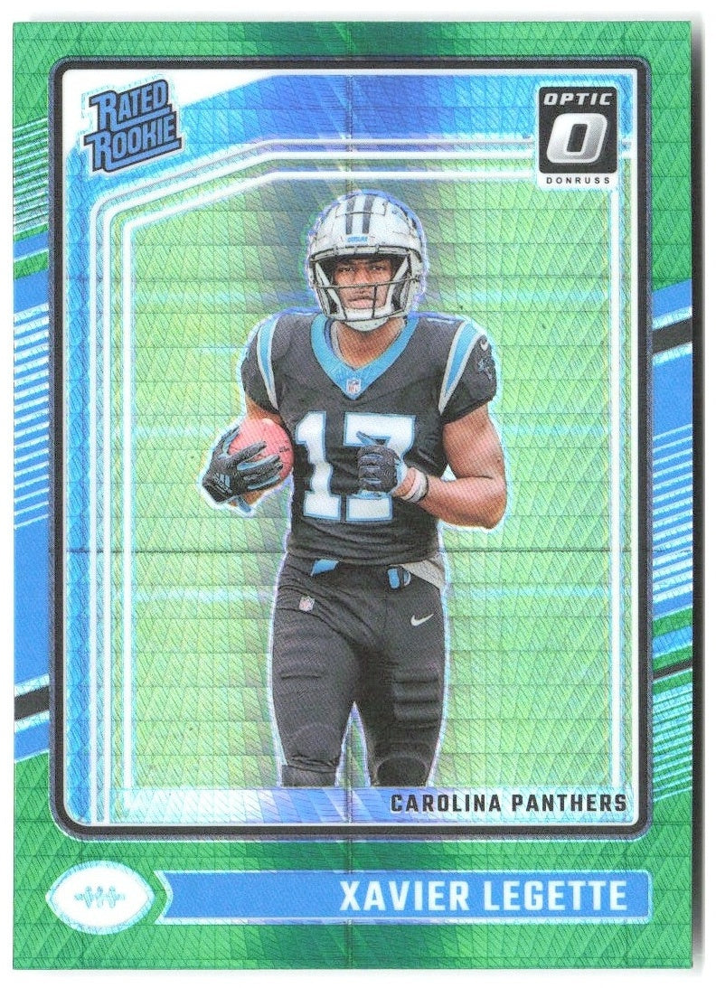Xavier Legette Donruss Optic - Green Hyper 299 2024 Carolina Panthers