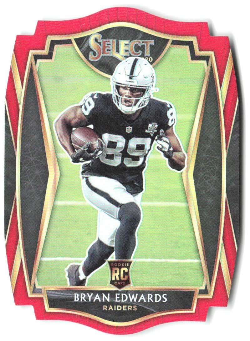 Bryan Edwards Panini Select - Red Prizm Die Cut 176 2020 Las Vegas Raiders