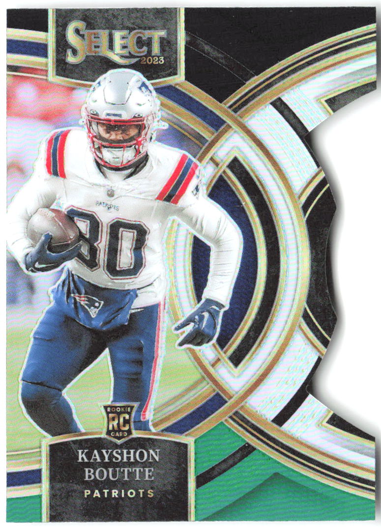 Kayshon Boutte Panini Select - Black and Green Prizms Die Cuts 116 2023 Patriots