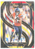 Devaughn Vele Panini Select - Red & Yellow Prizm Shock 150 2024 Denver Broncos