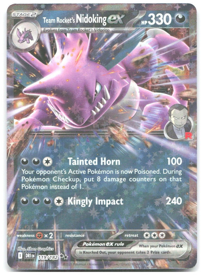 Team Rocket's Nidoking ex  Double Rare SV10 Destined Rivals 119/182 NM Mousho