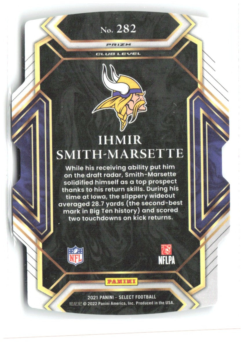 Ihmir Smith-Marsette Panini Select Black and Gold Prizm Die Cut 282 2021 Vikings
