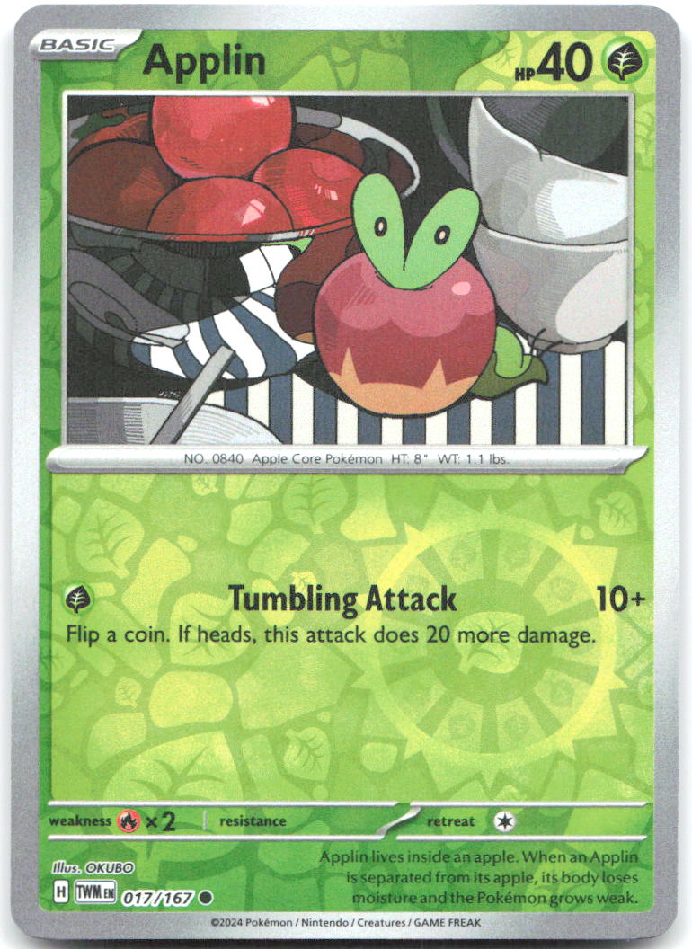 Applin Reverse Holo Common SV06 Twilight Masquerade 017/167 NM OKUBO