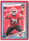 Josh Simmons Donruss - Optic Rated Rookies Red Wave 368 2025 Kansas City Chiefs