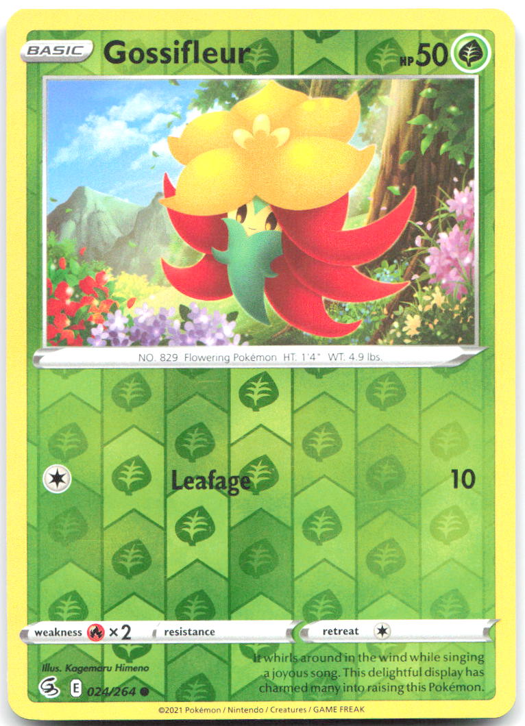 Gossifleur Reverse Holo Common SWSH08 Fusion Strike 024/264 NM Kagemaru Himeno