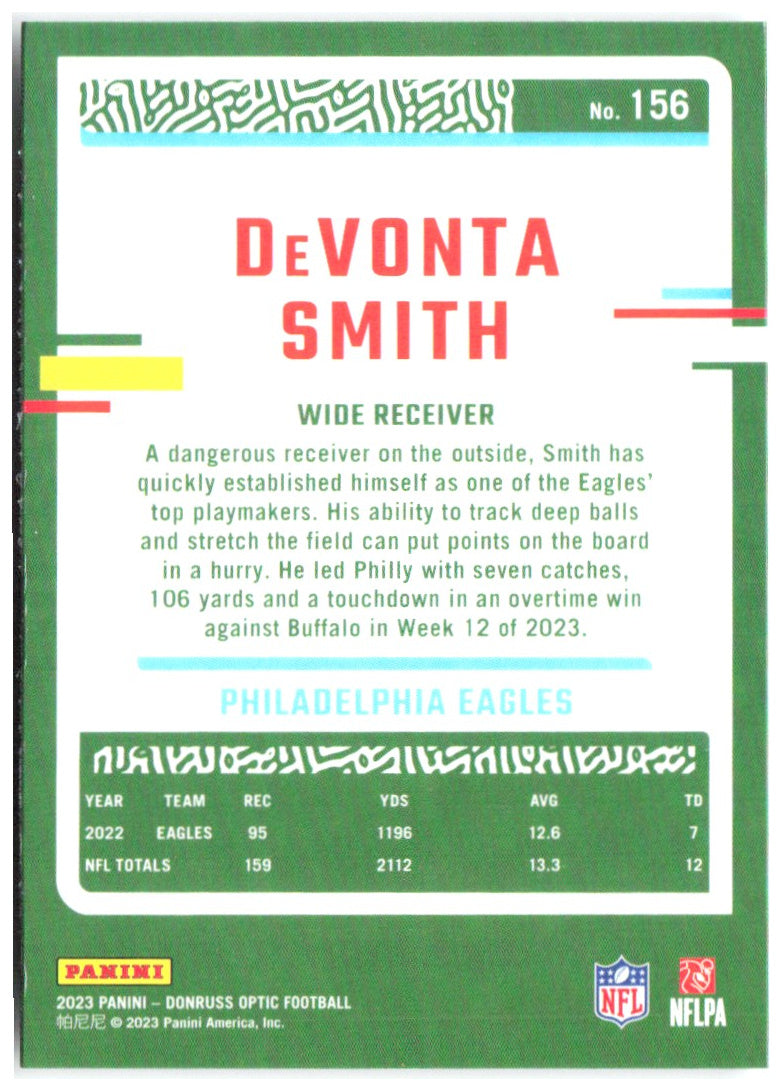 DeVonta Smith Donruss Optic 156 2023 Philadelphia Eagles