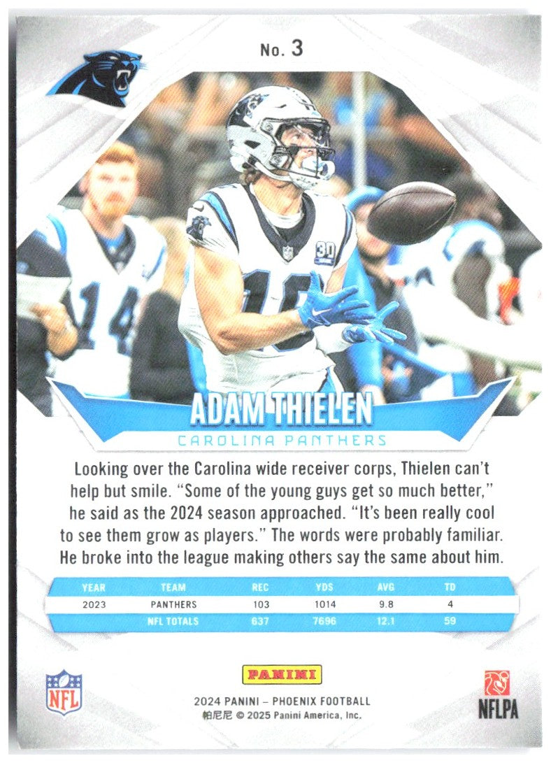 Adam Thielen Panini Phoenix - Purple 3 2024 Carolina Panthers