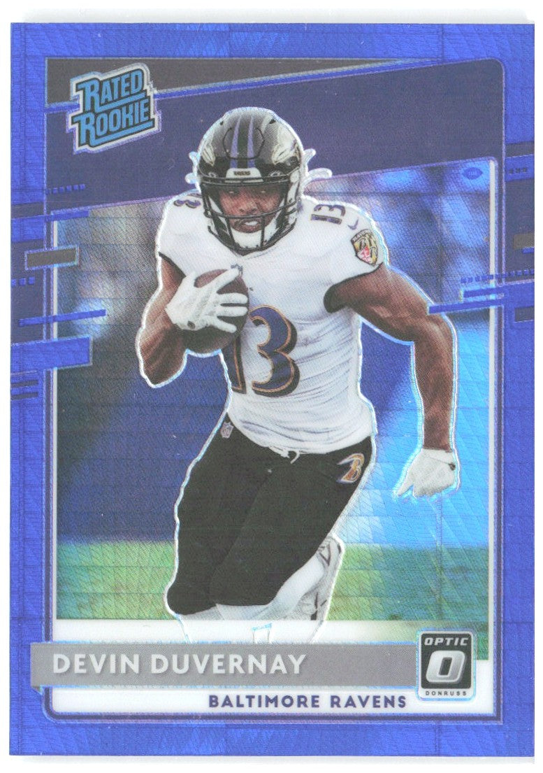 Devin Duvernay Donruss Optic - Blue Hyper 179 2020 Baltimore Ravens