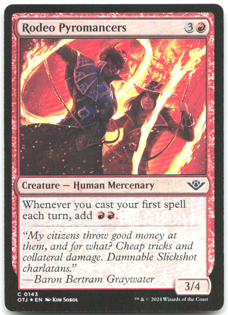 Rodeo Pyromancers Foil C Outlaws of Thunder Junction 143 NM Kim Sokol
