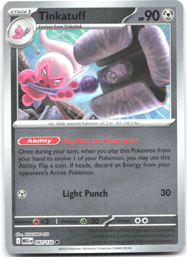 Tinkatuff Reverse Holo Common ME01: Mega Evolution 097/132 NM KEIICHIRO ITO