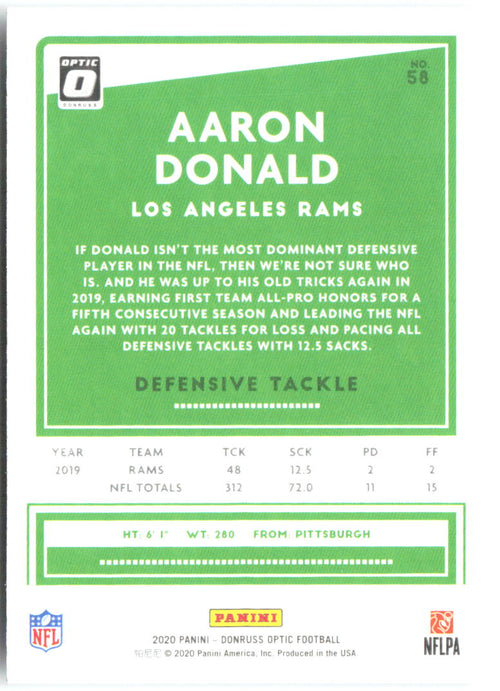 Aaron Donald Donruss Optic 58 2020 Los Angeles Rams