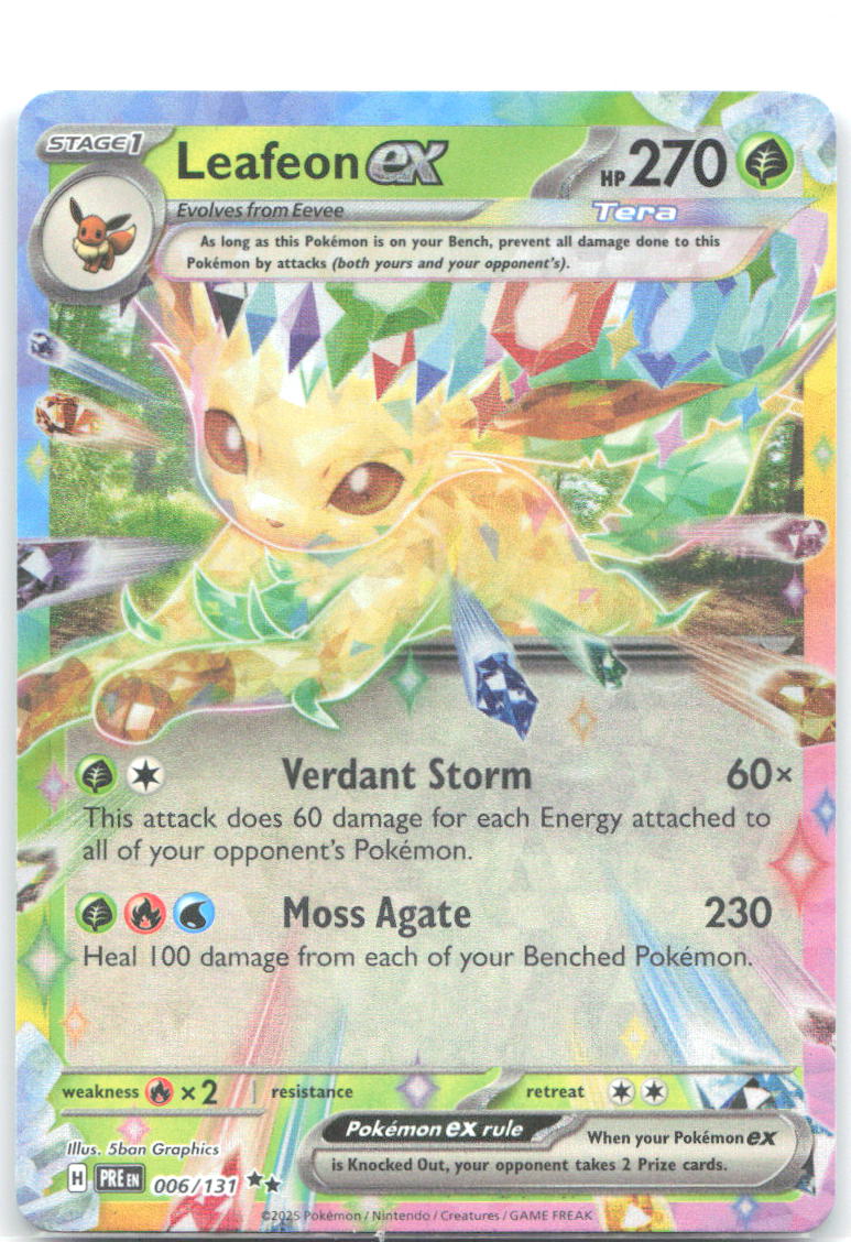 Leafeon ex Holo Double Rare SV: Prismatic Evolutions 006/131 NM 5ban Graphics