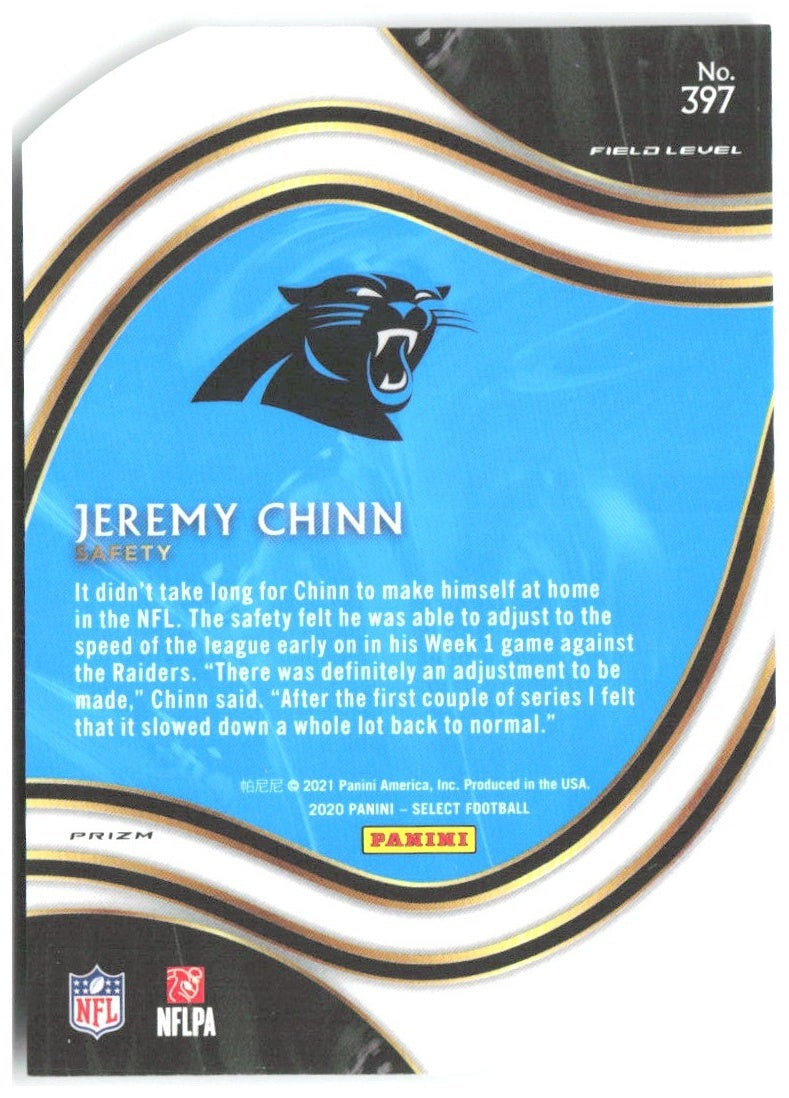 Jeremy Chinn Panini Select - White Prizm Die Cut 397 2020 Carolina Panthers