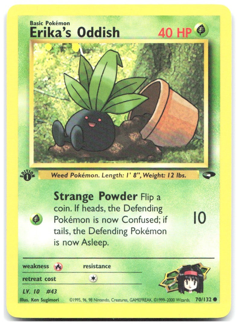 Erika's Oddish 1st Edition Common Gym Challenge 070/132 NM Ken Sugimori