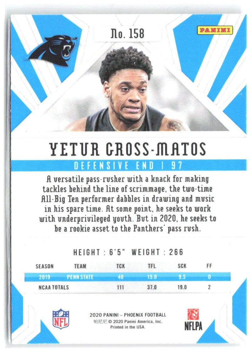 Yetur Gross-Matos Panini Phoenix - Fire Burst 158 2020 Carolina Panthers