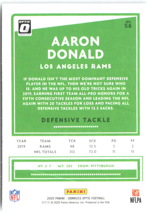 Aaron Donald Donruss Optic 58 2020 Los Angeles Rams