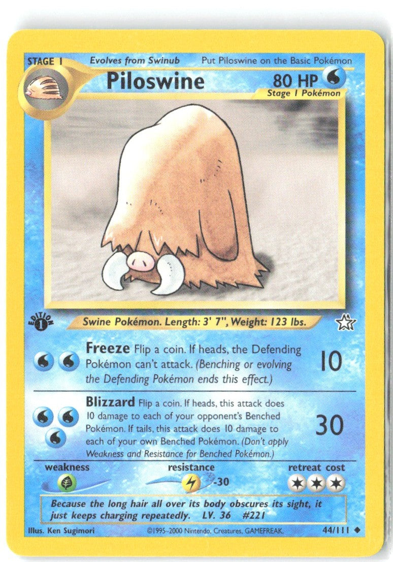 Piloswine 1st Edition Uncommon Neo Genesis 044/111 NM Ken Sugimori