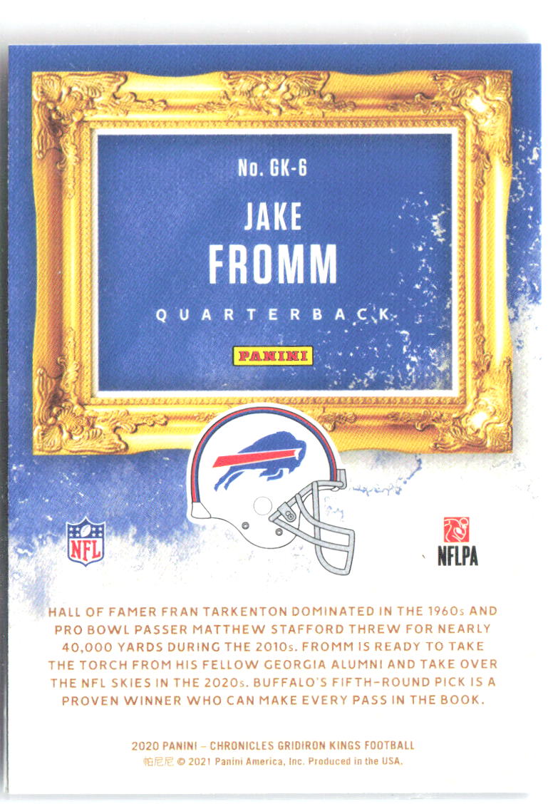 Jake Fromm Panini Chronicles - Gridiron Kings GK-6 2020 Buffalo Bills
