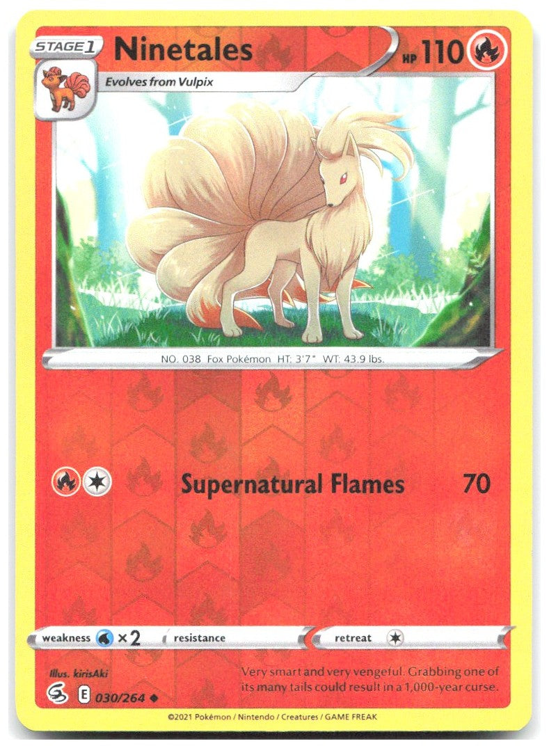 Ninetales 30 Reverse Holo Uncommon SWSH08 Fusion Strike 030/264 NM kirisAki