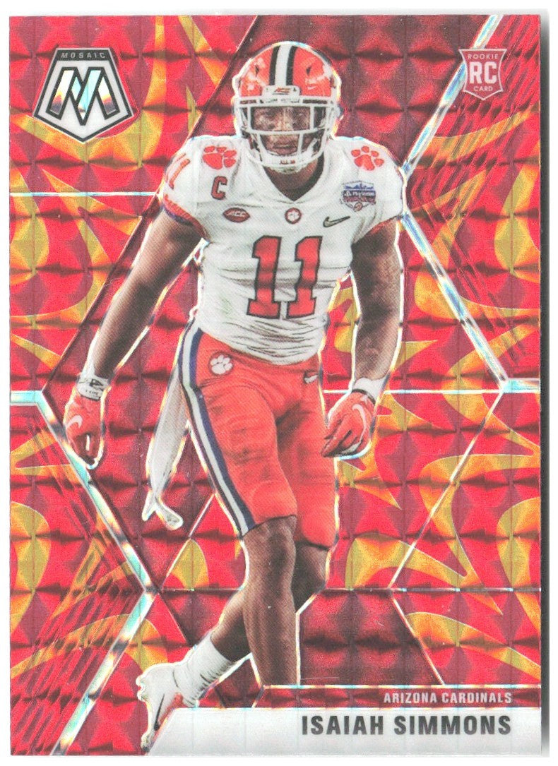 Isaiah Simmons Panini Mosaic - Prizm Reactive Orange 245 2020 Arizona Cardinals