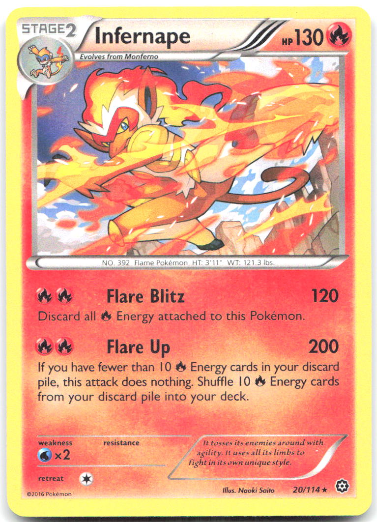 Infernape Holo Rare XY Steam Siege 20/114 NM Naoki Saito