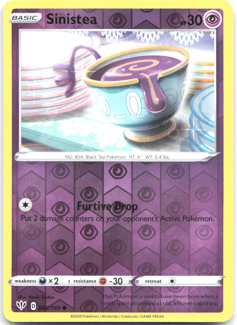 Sinistea Reverse Holo Common SWSH03 Darkness Ablaze 082/189 NM Kouki Saitou