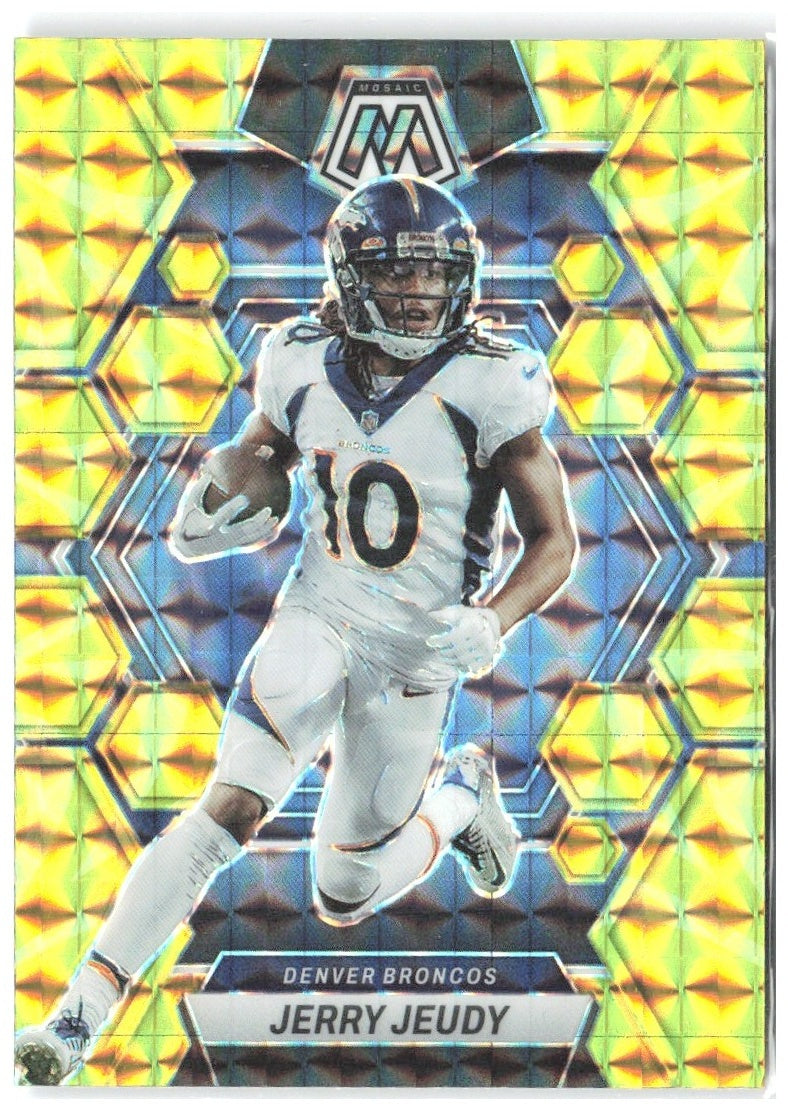 Jerry Jeudy Panini Mosaic - Reactive Yellow Mosaic 66 2023 Denver Broncos