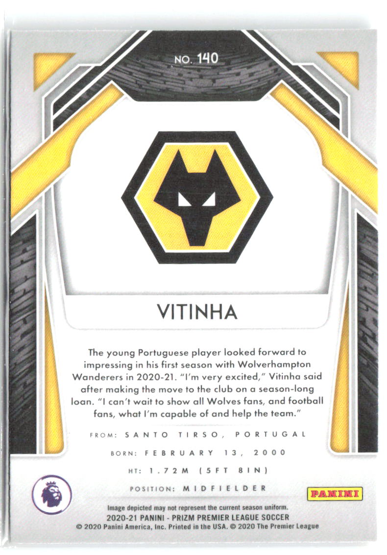 Vitinha Panini Prizm Premier League 140 2020-21 Wolverhampton Wanderers RC