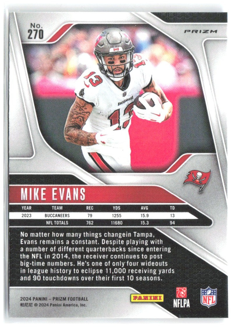 Mike Evans Panini Prizm - Red White and Blue 270 2024 Tampa Bay Buccaneers