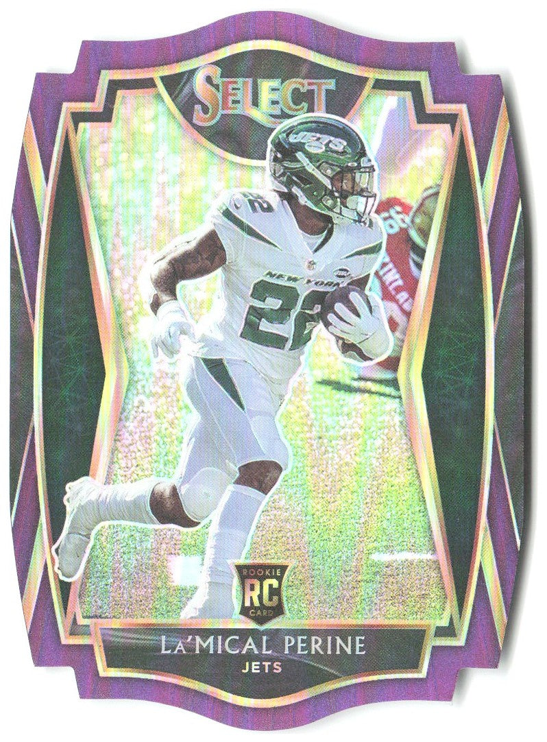 La'Mical Perine Panini Select - Purple Prizm Die Cut 180 2020 New York Jets