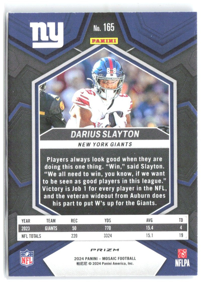 Darius Slayton Panini Mosaic - Mosaic Reactive Blue 165 2024 New York Giants