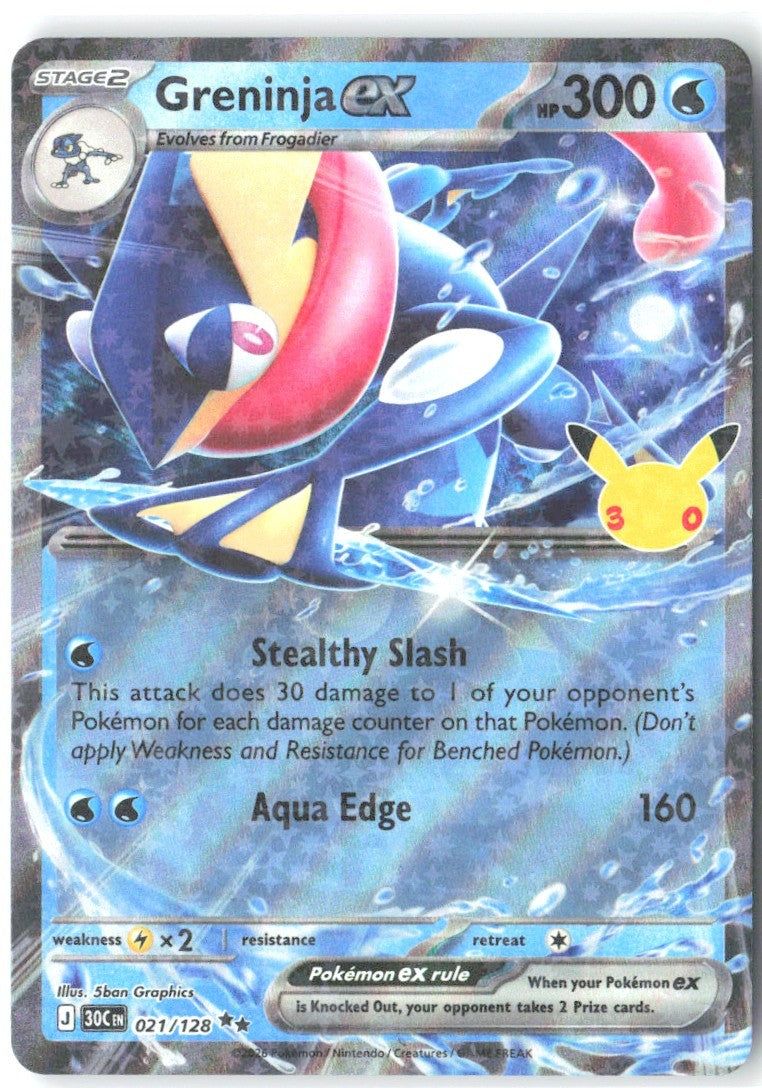 Greninja ex Double Rare ME 30th Celebration 021/128 NM 5ban Graphics