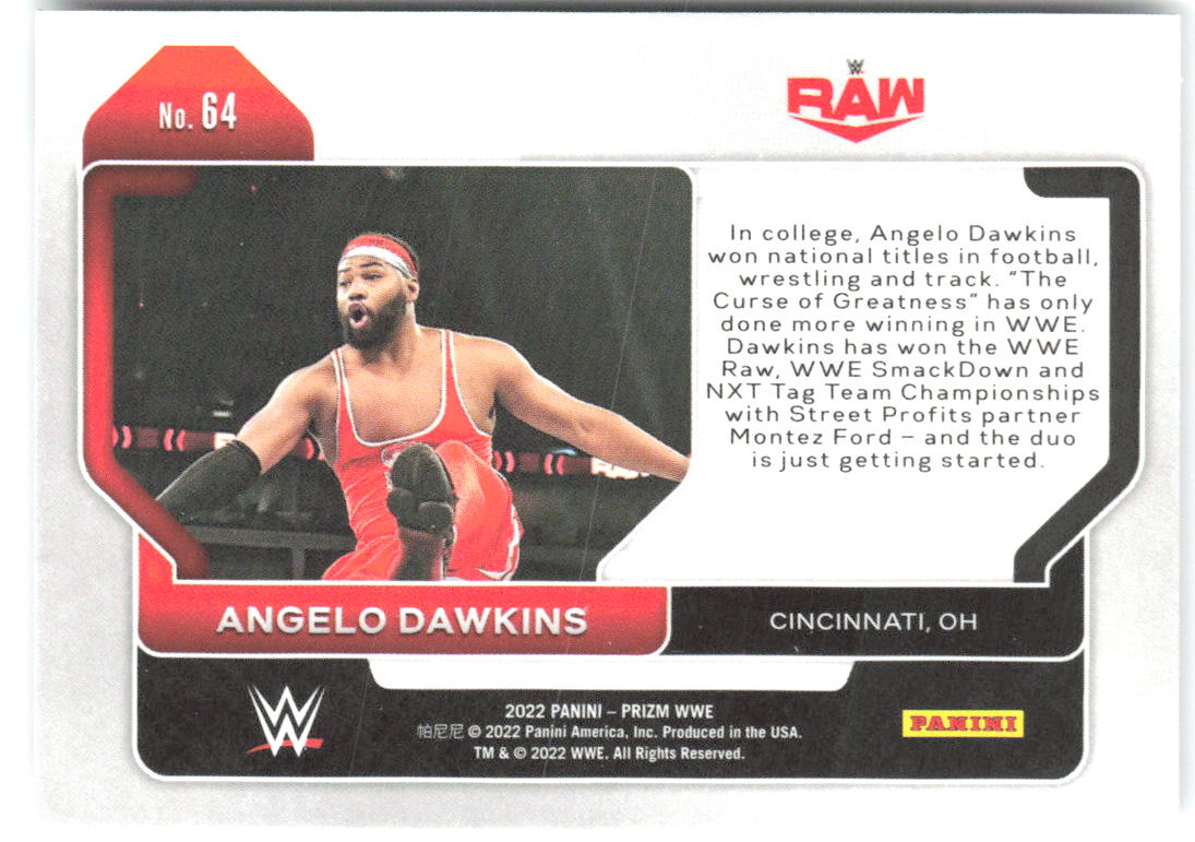 Angelo Dawkins Panini Prizm WWE 64 2022