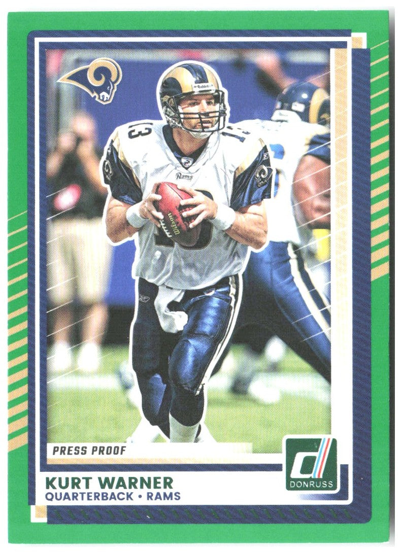 Kurt Warner Donruss - Press Proofs Green 32 2025 St. Louis Rams