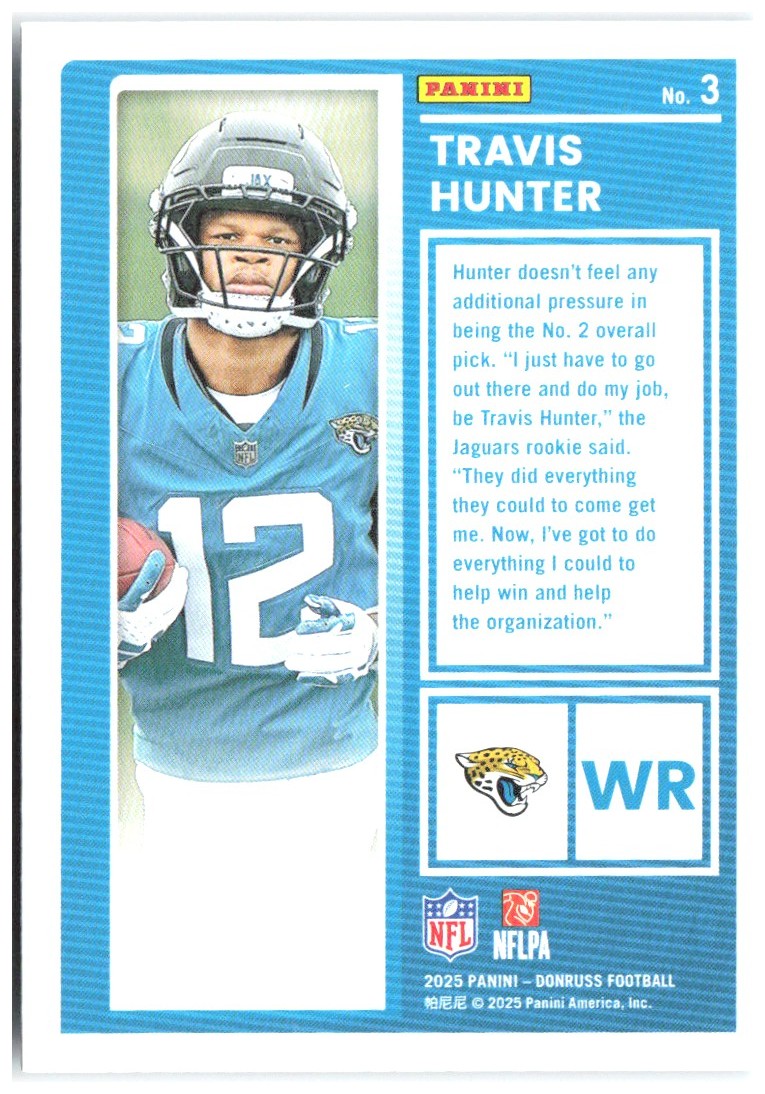 Travis Hunter Donruss - The Rookies 3 2025 Jacksonville Jaguars
