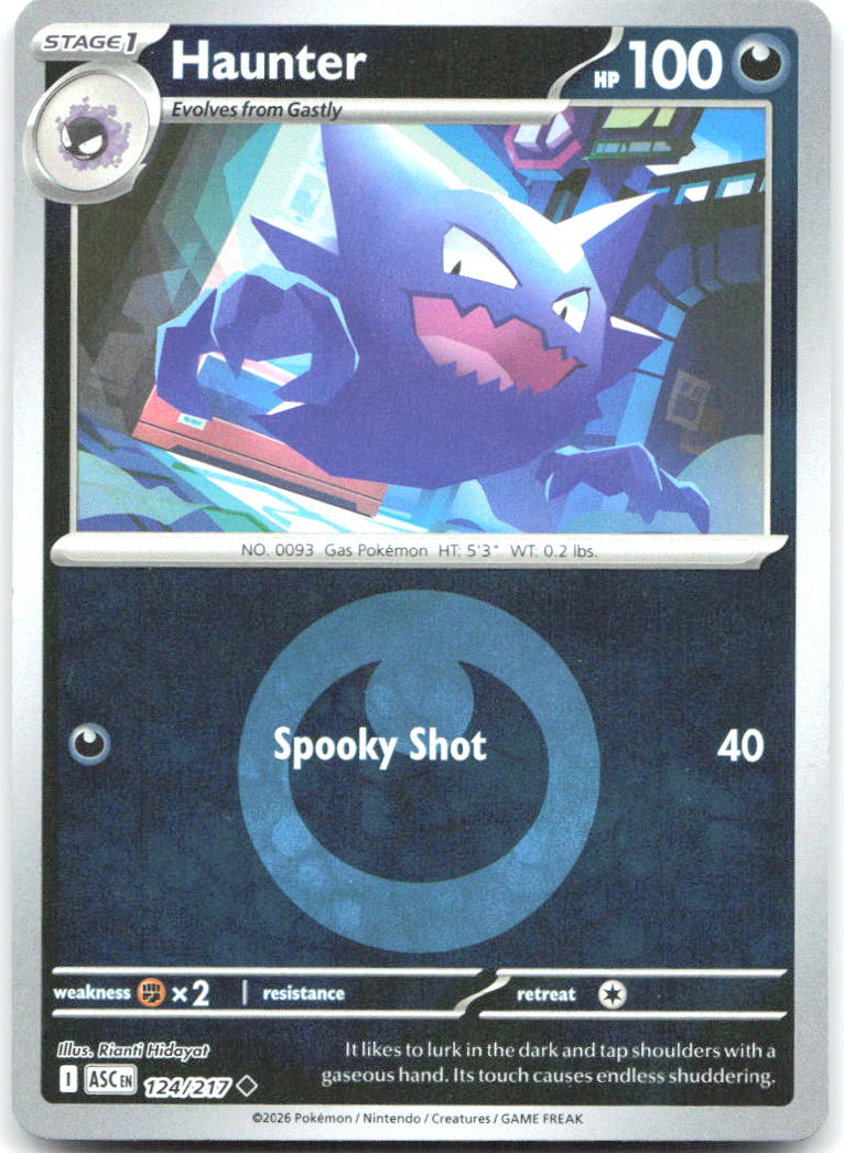 Haunter Energy Symbol Pattern Reverse Holo ME Ascended Heroes 124/217 NM