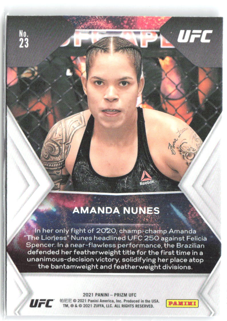 Amanda Nunes Panini Prizm UFC - Fireworks 23 2021