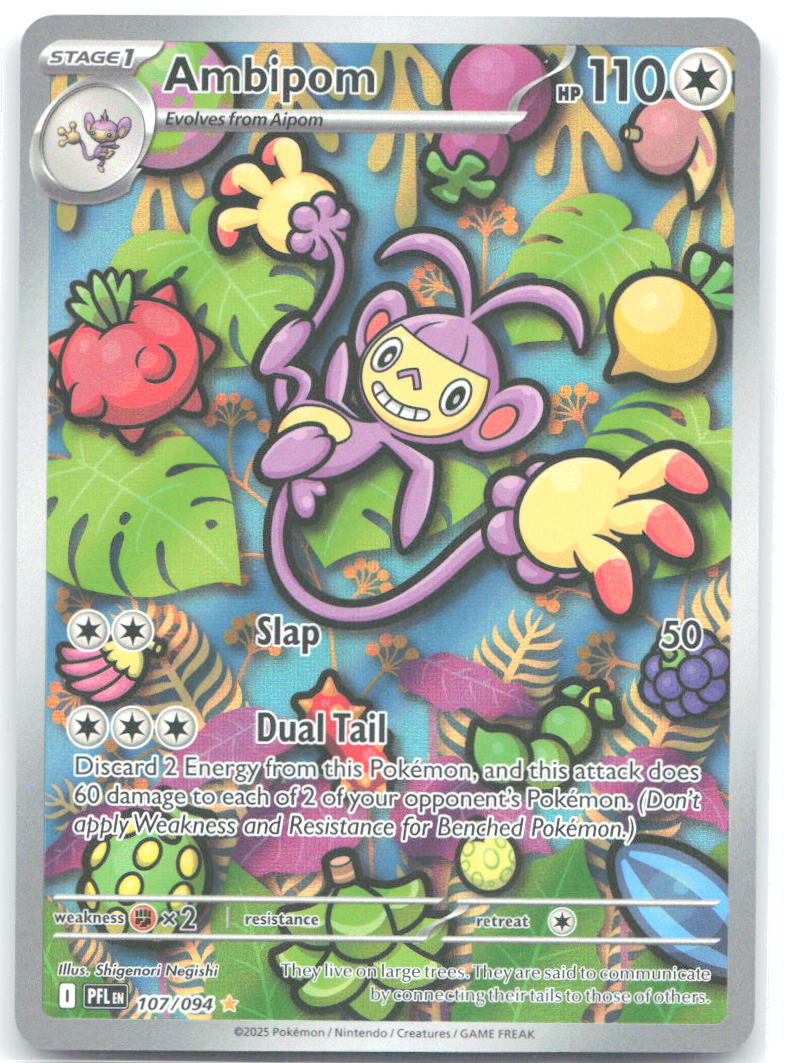 Ambipom Holo Illustration Rare ME02: Phantasmal Flames 107/094 NM Shigenori Negishi