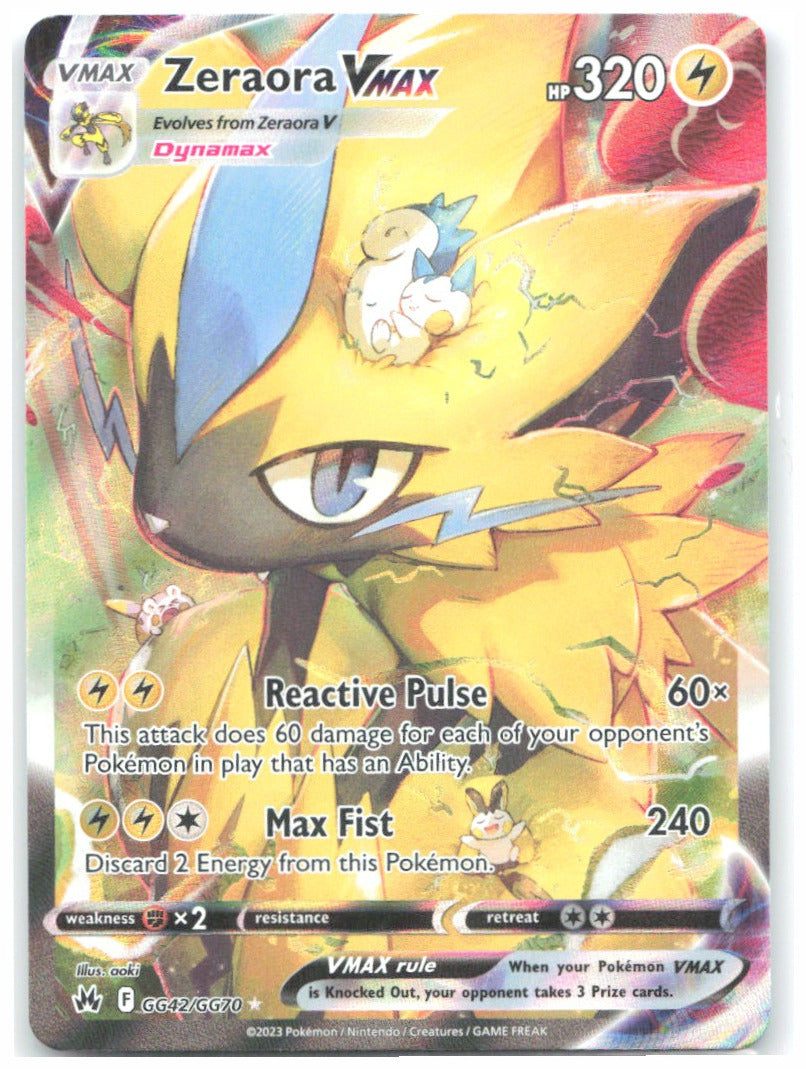 Zeraora VMAX Holo Ultra Rare Crown Zenith Galarian Gallery GG42/GG70 NM aoki