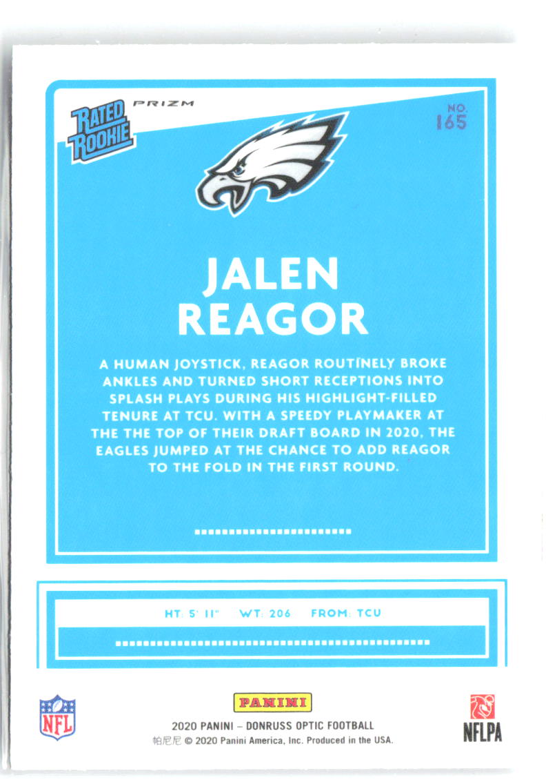 Jalen Reagor Donruss Optic - Holo 165 2020 Philadelphia Eagles