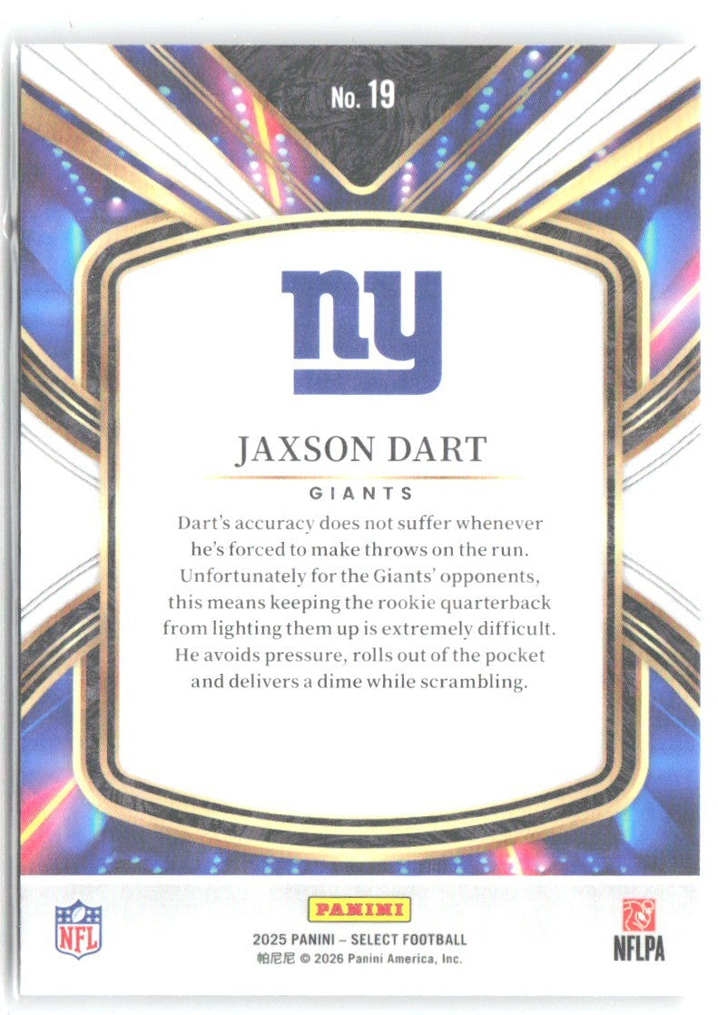 Jaxson Dart Panini Select - Select Future 19 2025 New York Giants