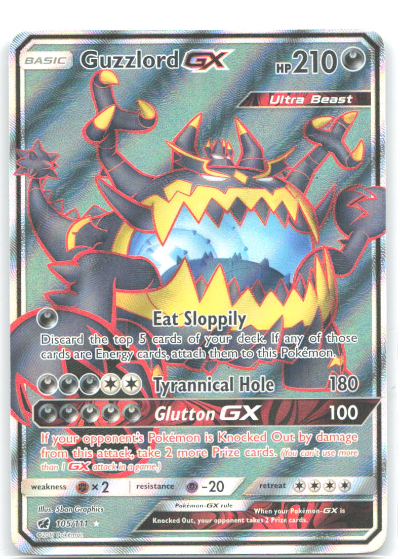Guzzlord GX Full Art Ultra Rare SM Crimson Invasion 105/111 NM 5ban Graphics