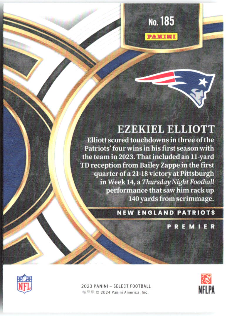Ezekiel Elliott Panini Select 185 2023 New England Patriots