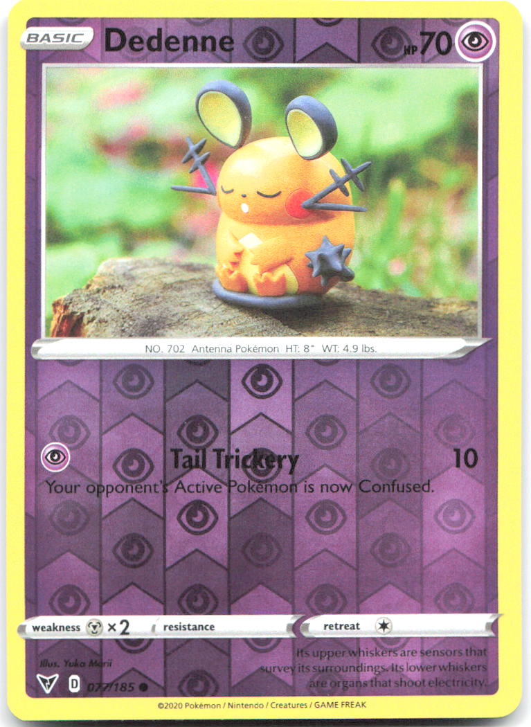 Dedenne Reverse Holo Common SWSH04 Vivid Voltage 077/185 NM Yuka Morii