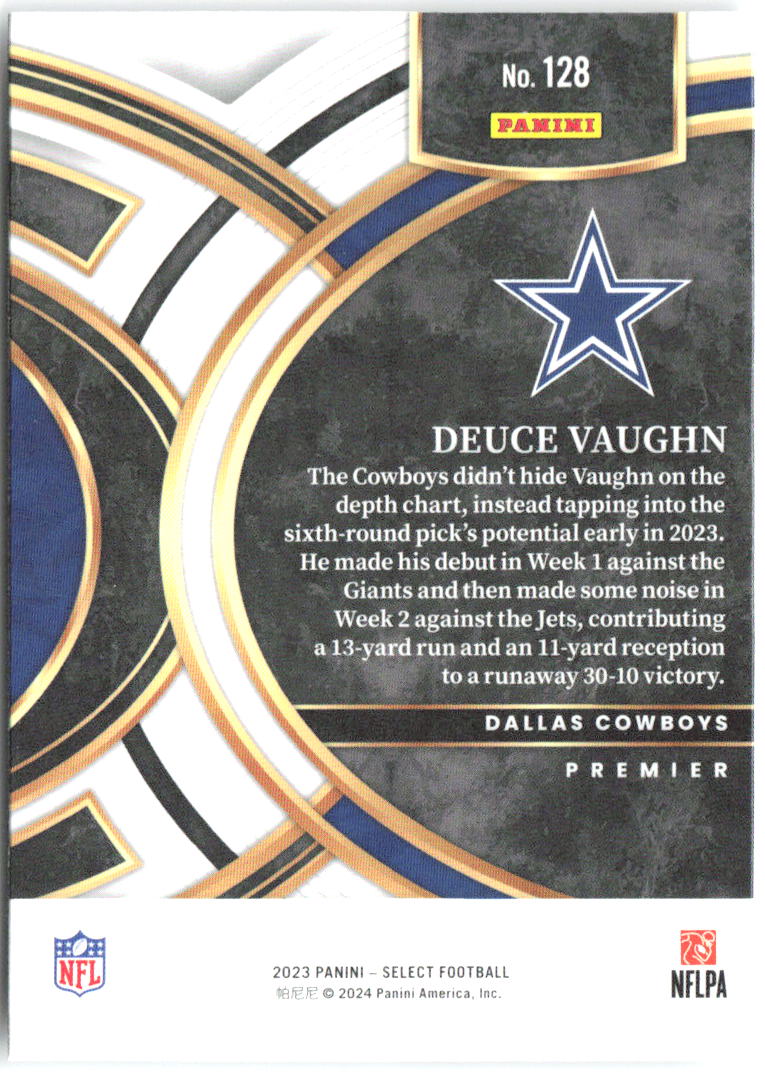 Deuce Vaughn Panini Select 128 2023 Dallas Cowboys RC